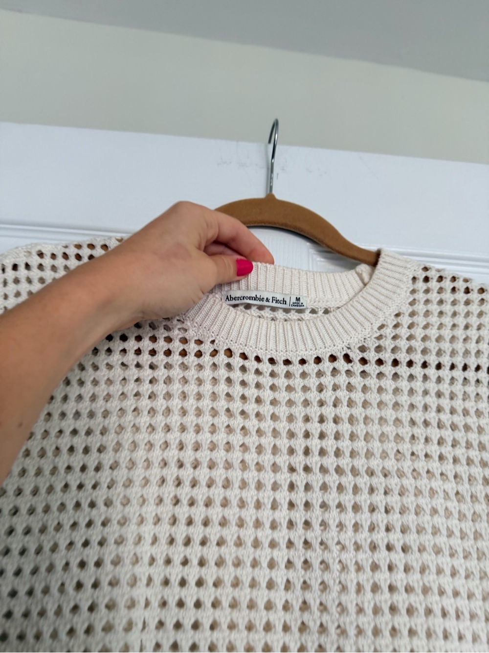 Abercrombie crochet shell top - white / cream - - Picture 4 of 6